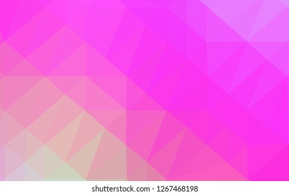 Light Pink vector blurry triangle texture. Colorful illustration in Origami style with gradient.  Textured pattern for background.