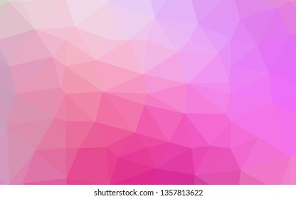 Light Pink vector blurry triangle pattern. Creative illustration in halftone style with gradient. Template for your brand book.