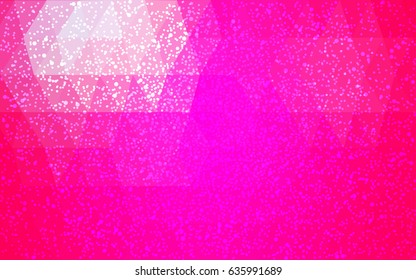 Light Pink vector christmas polygon background. Low poly Illustration consisting of triangles with snowflakes. Texture background of New Year celebration.
