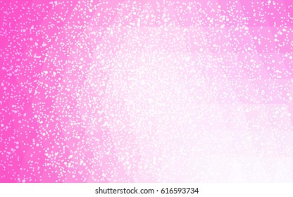 Light Pink vector christmas postcard low polygon background. Illustration consisting of triangles. Abstract triangular polygonal origami or crystal design of New Year celebration.