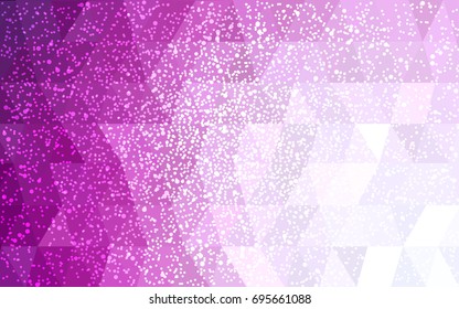 Light Pink vector christmas postcard low polygon background. Illustration consisting of triangles. Abstract triangular polygonal origami or crystal design of New Year celebration.