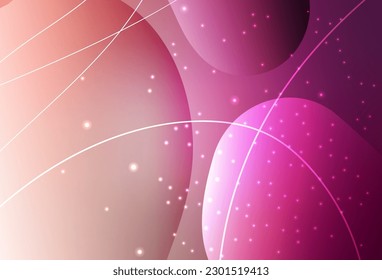 Light Pink vector Circles, lines with colorful gradient on abstract background. Blurred bubbles on abstract background with colorful gradient. Elegant design for wallpapers.