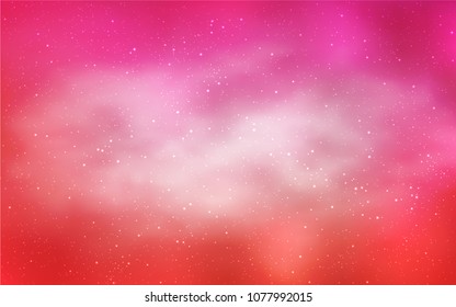Light Pink vector cover with astronomical stars. Shining illustration with sky stars on abstract template. Pattern for futuristic ad, booklets.
