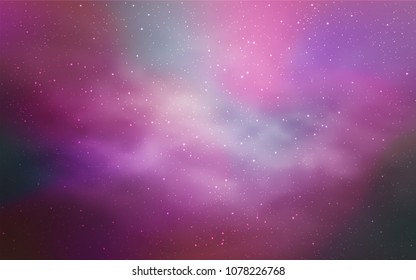 Light Pink vector cover with astronomical stars. Blurred decorative design in simple style with galaxy stars. Template for cosmic backgrounds.