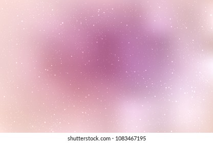Light Pink vector cover with astronomical stars. Shining colored illustration with bright astronomical stars. Pattern for astronomy websites.