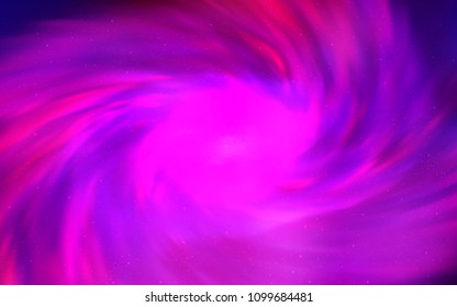 Light Pink vector cover with astronomical stars. Space stars on blurred abstract background with gradient. Template for cosmic backgrounds.