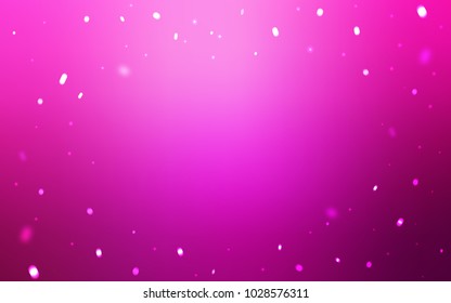 Light Pink vector cover with beautiful snowflakes. Modern geometrical abstract illustration with crystals of ice. New year design for your business advert.