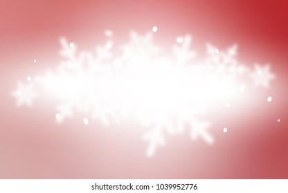 Light Pink vector cover with beautiful snowflakes. Modern geometrical abstract illustration with crystals of ice. New year design for your business advert.