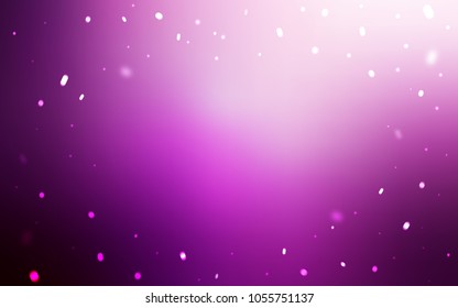 Light Pink vector cover with beautiful snowflakes. Snow on blurred abstract background with gradient. New year design for your ad, poster, banner.