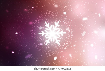 Light Pink vector cover with beautiful snowflakes. Modern geometrical abstract illustration with crystals of ice. The pattern can be used for year new  websites.