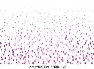 Light Pink vector cover with Dollar signs. Blurred design in with symbols of USD. Template for ads of markets, loans.