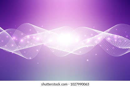 Light Pink vector cover with happy holiday ribbons. Decorative shining illustration with ribbons on abstract template. New design for ad, poster, banner of your Party.