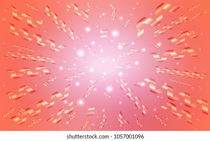 Light Pink vector cover with happy holiday ribbons. Beautiful colored illustration with ribbon in celebration style. The pattern can be used for carnival, festival leaflets.