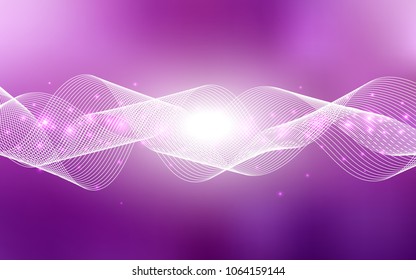Light Pink vector cover with happy holiday ribbons. Blurred decorative design in anniversary style with confetti. The pattern can be used for carnival, festival leaflets.