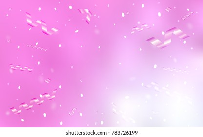 Light Pink vector cover with happy holiday ribbons. Beautiful colored illustration with ribbon in celebration style. Beautiful design for your business advert of anniversary.