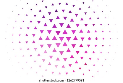 Light Pink vector cover in polygonal style. Beautiful illustration with triangles in nature style. Modern template for your landing page.