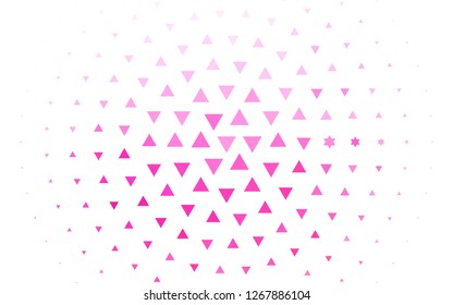 Light Pink vector cover in polygonal style. Illustration with set of colorful triangles. Pattern can be used for websites.