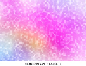 Light Pink vector cover in polygonal style. Beautiful illustration with rectangles and squares. Pattern for commercials.