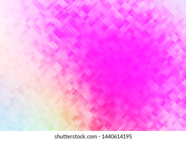 Light Pink vector cover in polygonal style. Rectangles on abstract background with colorful gradient. Smart design for your business advert.