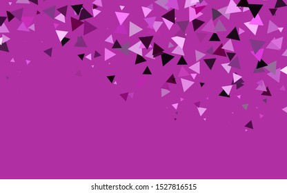 Light Pink vector cover in polygonal style. Decorative design in abstract style with triangles. Modern template for your landing page.