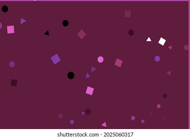 Light Pink vector cover in polygonal style with circles. Decorative design in abstract style with lines, dots, cubes. Best design for your ad, poster, banner.