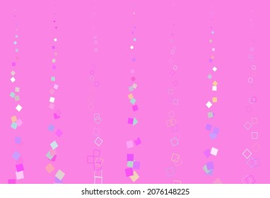 Tapa vectorial rosa claro con estilo poligonal. Ilustración abstracta brillante con formas rectangulares. Patrón de folletos y volantes para empresas.
