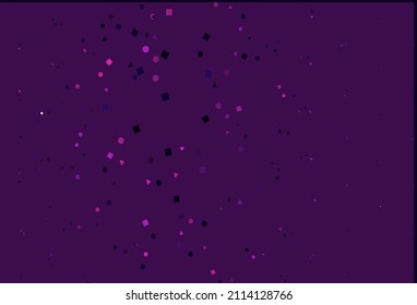 Light Pink vector cover in polygonal style with circles. Decorative design in abstract style with lines, dots, cubes. Template for wallpapers.
