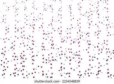 Tapa vectorial rosa claro de estilo poligonal con círculos. Decoración de estilo abstracto con líneas, puntos, cubos. Patrón para comerciales.