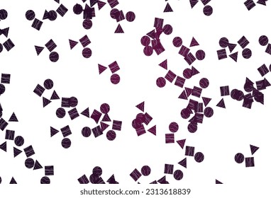 Light Pink vector cover in polygonal style with circles. Decorative design in abstract style with lines, dots, cubes. Best design for your ad, poster, banner.