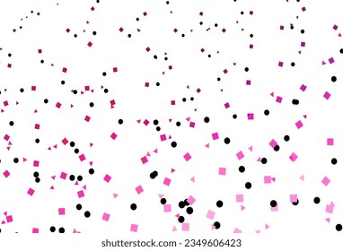 Light Pink vector cover in polygonal style with circles. Abstract gradient illustration with circles, triangles, cubes. Template for wallpapers.
