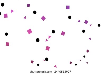 Light Pink vector cover in polygonal style with circles. Decorative design in abstract style with lines, dots, cubes. Best design for your ad, poster, banner.