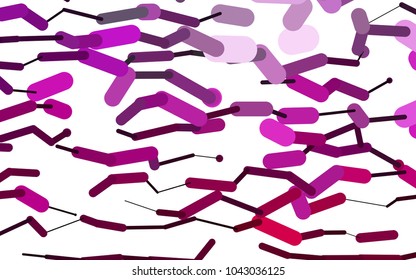 Light Pink vector cover with rounded stripes. Glitter abstract illustration with colored sticks. Smart design for your business advert.