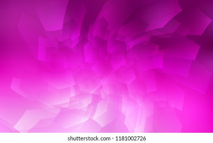 Light Pink vector cover with set of hexagons. Illustration of colored hexagons on white surface. Pattern can for your ad, booklets.