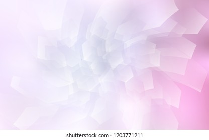 Light Pink vector cover with set of hexagons. Glitter abstract illustration in hexagonal style. New template for your brand book.