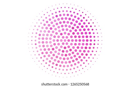 Light Pink vector cover with set of hexagons. White background with colorful hexagons. New template for your brand book.