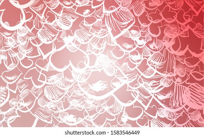 Light Pink vector cover with Shining hearts. Glitter abstract illustration with colorful hearts in romantic style. Beautiful design for your business advert of anniversary.