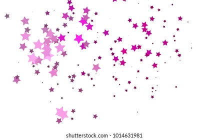 Light Pink vector cover with small and big stars. Decorative shining illustration with stars on abstract template. The pattern can be used for websites.