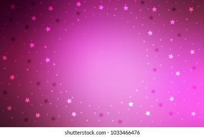 Light Pink vector cover with small and big stars. Blurred decorative design in simple style with stars. The pattern can be used for new year ad, booklets.