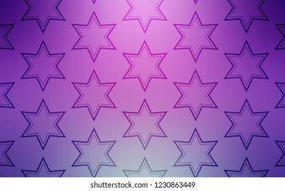 Light Pink vector cover with small and big stars. Stars on blurred abstract background with gradient. Best design for your ad, poster, banner.