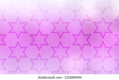 Light Pink vector cover with small and big stars. Decorative illustration with stars on abstract template. Best design for your ad, poster, banner.