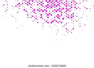 Light Pink vector cover with small and big stars. Blurred decorative design in simple style with stars. The pattern can be used for new year ad, booklets.