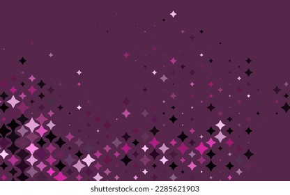 Light Pink vector cover with small and big stars. Shining colored illustration with stars. Smart design for your business advert.