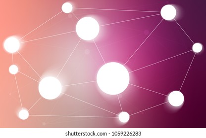 Light Pink vector cover with spots, lines. Modern abstract colorful illustration with spheres and lines. Pattern can be used for ads, leaflets.