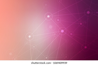 Light Pink vector cover with spots, lines. Modern abstract colorful illustration with spheres and lines. Pattern can be used for futuristic ad, booklets.