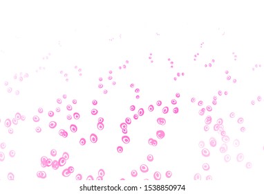 Light Pink vector cover with spots. Glitter abstract illustration with blurred drops of rain. Pattern for ads, leaflets.