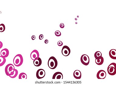 Light Pink vector cover with spots. Beautiful colored illustration with blurred circles in nature style. Design for business adverts.