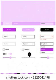 Light Pink vector design ui kit with mosaic, circles. Style guide in polygonal style with triangles, circles. This sample is for your website.
