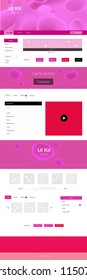 Light Pink vector design ui kit with curved circles. Glitter abstract illustration with blurred bubble shapes.. Beautiful layout for websites, landing pages.