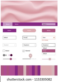 Light Pink vector design ui kit with curved circles. Colorful abstract illustration with gradient lines. This sample is for your landing page.