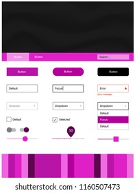 Light Pink vector design ui kit with curved circles. Shining curly illustration in marble style with gradient. Simple colorful design for websites.